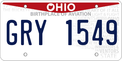 OH license plate GRY1549
