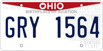 OH license plate GRY1564