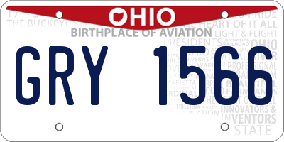 OH license plate GRY1566