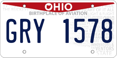 OH license plate GRY1578