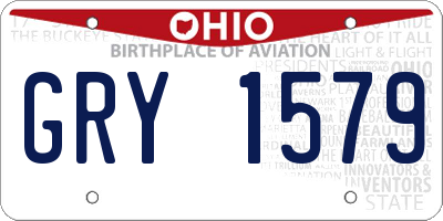 OH license plate GRY1579
