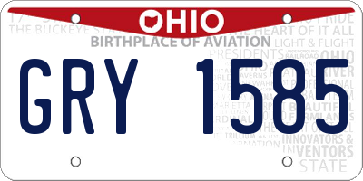 OH license plate GRY1585