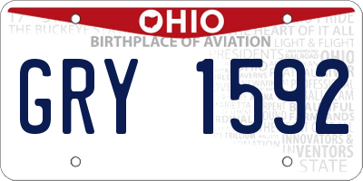 OH license plate GRY1592