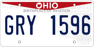 OH license plate GRY1596