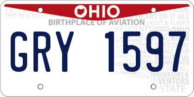 OH license plate GRY1597
