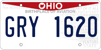 OH license plate GRY1620