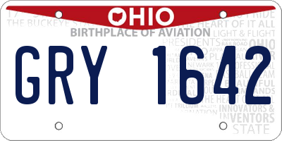OH license plate GRY1642