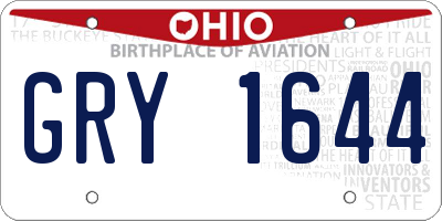 OH license plate GRY1644