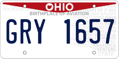 OH license plate GRY1657