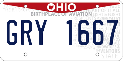 OH license plate GRY1667