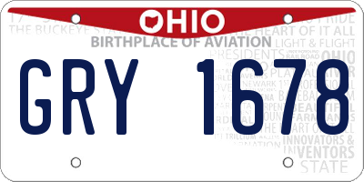 OH license plate GRY1678