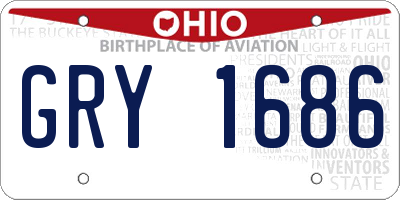 OH license plate GRY1686