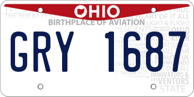 OH license plate GRY1687