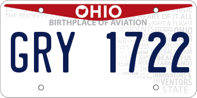 OH license plate GRY1722