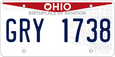 OH license plate GRY1738