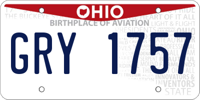 OH license plate GRY1757