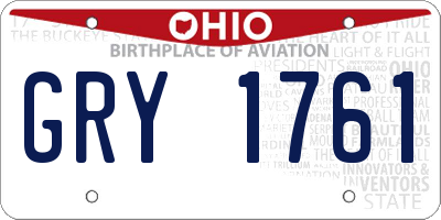 OH license plate GRY1761