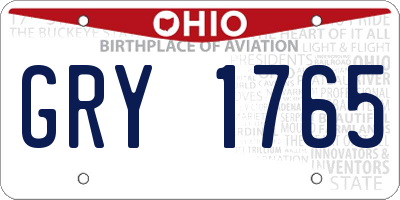OH license plate GRY1765