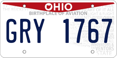 OH license plate GRY1767