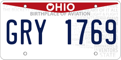 OH license plate GRY1769