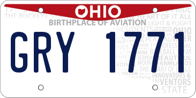 OH license plate GRY1771