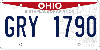 OH license plate GRY1790