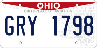OH license plate GRY1798