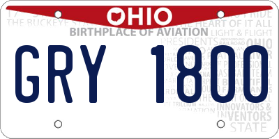 OH license plate GRY1800