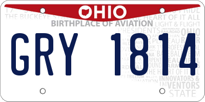 OH license plate GRY1814