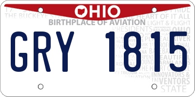 OH license plate GRY1815