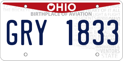 OH license plate GRY1833