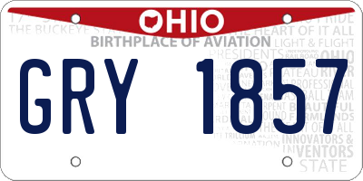 OH license plate GRY1857