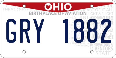 OH license plate GRY1882