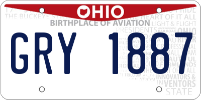 OH license plate GRY1887