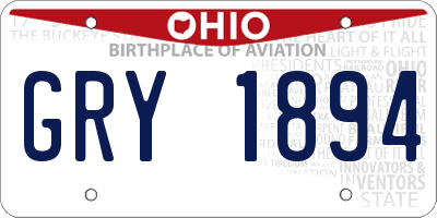 OH license plate GRY1894