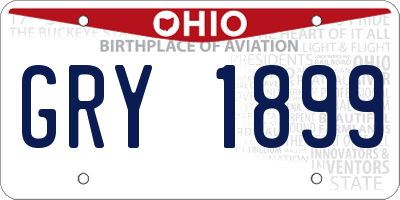 OH license plate GRY1899