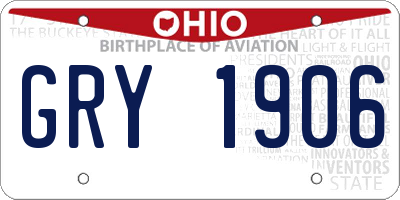 OH license plate GRY1906