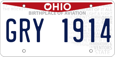 OH license plate GRY1914