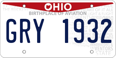 OH license plate GRY1932