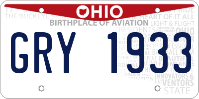 OH license plate GRY1933