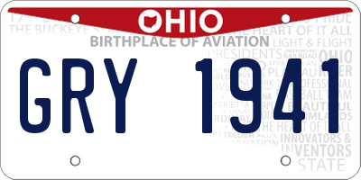 OH license plate GRY1941