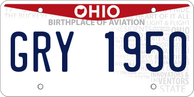 OH license plate GRY1950