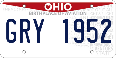 OH license plate GRY1952