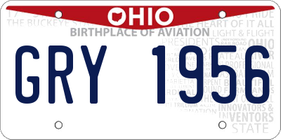 OH license plate GRY1956