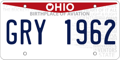 OH license plate GRY1962