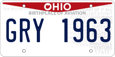 OH license plate GRY1963