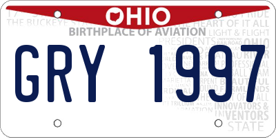 OH license plate GRY1997