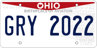 OH license plate GRY2022