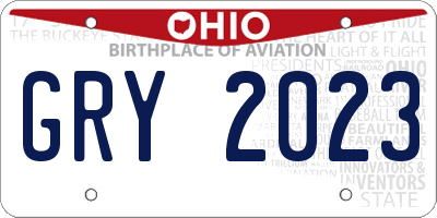 OH license plate GRY2023