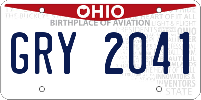 OH license plate GRY2041